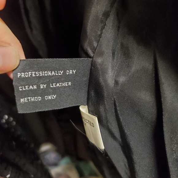 Vintage Leather 47" Trench w/ Botanical Print Shoulder sz M - Picture 8 of 11